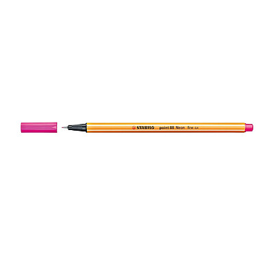 STABILO Stylo-Feutre POINT 88 Pointe Fine 0,4 mm Rose FLUO x 10