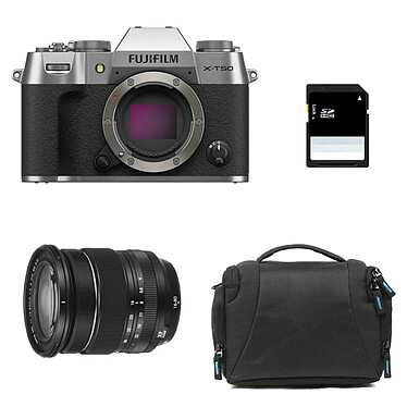 FUJIFILM X-T50 SILVER + 16-80 + Sac + Carte SD 8 Go