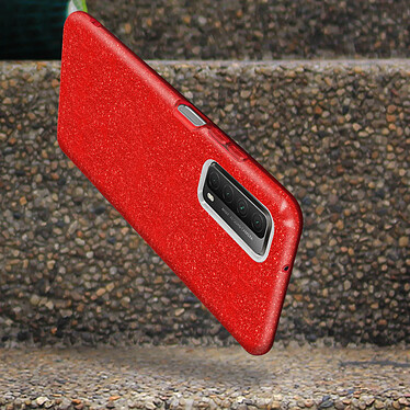 Avizar Coque Huawei P smart 2021 Paillette Amovible Silicone Semi-rigide rouge pas cher