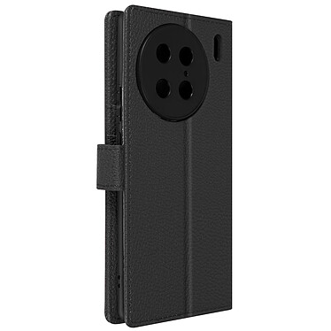 Avizar Etui pour Vivo X90 Pro avec Support Vidéo et Portefeuille  Noir