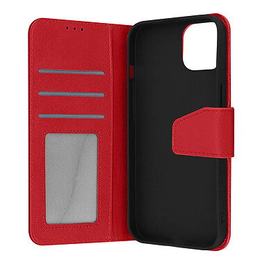 Avizar Housse Pour Apple iPhone 13 Cuir premium Porte-carte Fonction Support vidéo  rouge