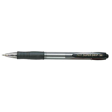 PILOT Stylo à bille rétractable Super Grip Pointe moyenne noir x 12