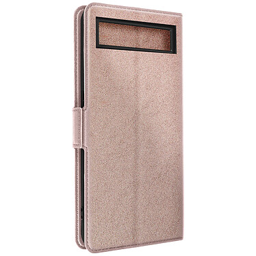 Avizar Étui pour Google Pixel 7a Porte-carte Support Vidéo Fin Wallet Slim rose gold