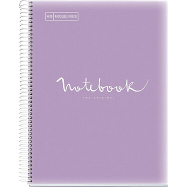 MIQUELRIUS Cahier Spirales Couverture PP A4 210 x 297 mm 4 perforations 120 feuilles 90 g Lavande