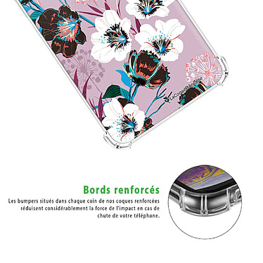 Acheter LaCoqueFrançaise Coque iPhone 12 mini anti-choc souple angles renforcés transparente Motif Fleurs parme