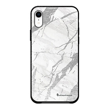 LaCoqueFrançaise Coque iPhone Xr effet cuir grainé noir Marbre gris Design