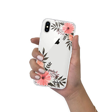 Evetane Coque iPhone X/Xs silicone transparente Motif Fleurs roses ultra resistant pas cher