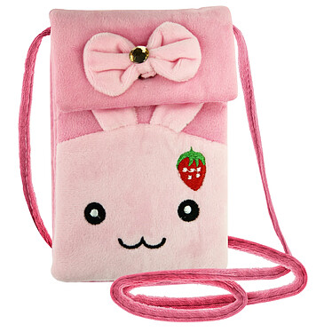 Avizar Pochette Bandoulière pour Smartphone en Tissu Design Lapin Dormant  Rose