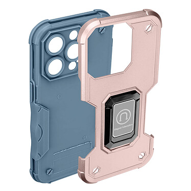 Avizar Coque iPhone 14 Pro Max Antichoc Hybride avec Anneau Support Magnétique  Rose Gold