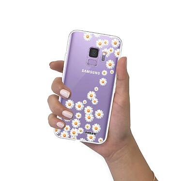 Evetane Coque Samsung Galaxy S9 360 intégrale transparente Motif Marguerite Tendance pas cher