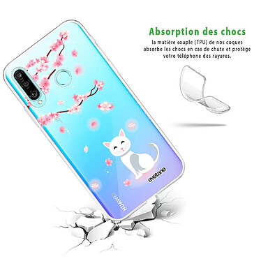 Avis Evetane Coque Huawei P30 Lite/ P30 Lite XL 360 intégrale transparente Motif Chat et Fleurs Tendance