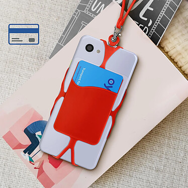 Avis Avizar Coque Cordon Universelle pour Smartphone avec Porte-carte  Rouge