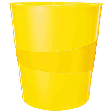 LEITZ Corbeille à papier WOW, en plastique, 15 litres, jaune