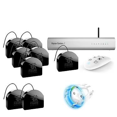 Fibaro - Kit Z-Wave box domotique Home Center 2 - Pilotage volets roulants / Ã©clairage / prise Blanc