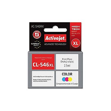 ACTIVE JET Cartouche Jet d'encre COMPATIBLE AC-546RX pour Canon CL-546XL Couleur 15ml