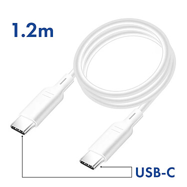 Avis Blue Star Câble USB C vers USB C 3A Power Delivery Transfert Fichiers 1.2m Blanc