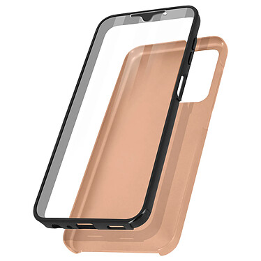 Avizar Coque pour Samsung Galaxy A13 Intégrale Arrière Rigide Transparent et Avant Souple  rose champagne