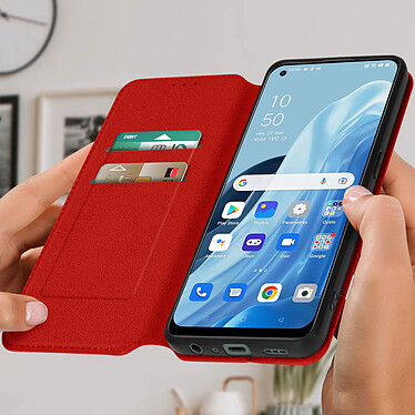 Avis Avizar Housse pour Oppo Reno 8 Lite 5G Clapet Portefeuille Fonction Support Vidéo  rouge