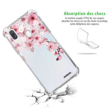 Avis Evetane Coque Samsung Galaxy A40 anti-choc souple angles renforcés transparente Motif Cerisier