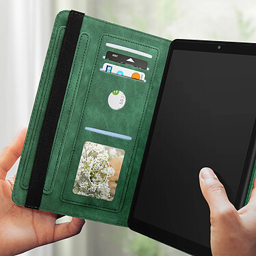 Avis Avizar Étui Portefeuille  pour Lenovo Tab M8 Gen 4 avec Fermeture Élastique et Motif Floral Vert