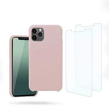 Avis Evetane Coque iPhone 11 Pro Max Silicone liquide Rose + 2 Vitres en Verre trempé Protection écran Antichocs