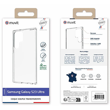 Avis Muvit Coque pour Samsung Galaxy S23 Ultra Recyclée Transparent