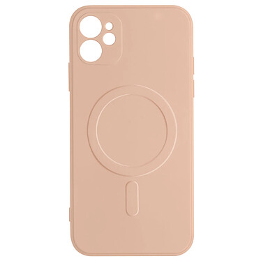 Avizar Coque Magsafe iPhone 11 Silicone Souple Intérieur Soft-touch Mag Cover rose gold