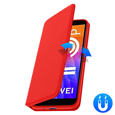 Avizar Housse Huawei Y5p Étui Folio Portefeuille Fonction Support rouge pas cher