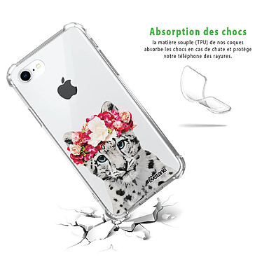 Avis Evetane Coque iPhone 7/8/ iPhone SE 2020 anti-choc souple angles renforcés transparente Motif Leopard Couronne