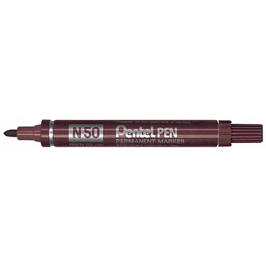 PENTEL Marqueur permanent N50 pointe ogive 2 mm Marron x 12