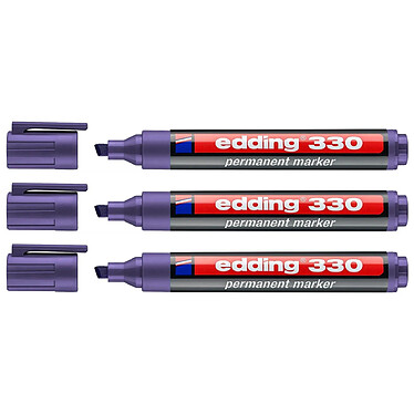 EDDING Marqueur Permanent 330 Violet Pointe Biseautée 1-5 mm x 3