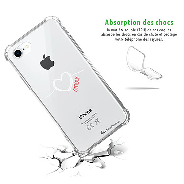 Avis LaCoqueFrançaise Coque iPhone 7/8/ iPhone SE 2020 anti-choc souple angles renforcés transparente Motif Coeur Blanc Amour