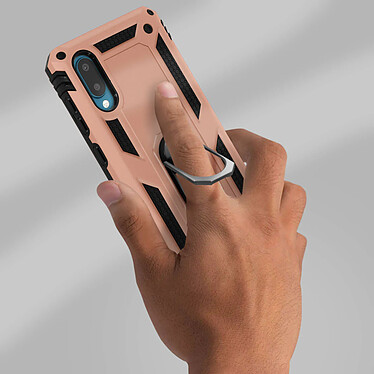 Avis Avizar Coque Samsung Galaxy A02 Antichoc Bi-matière Bague Support Vidéo rose champagne