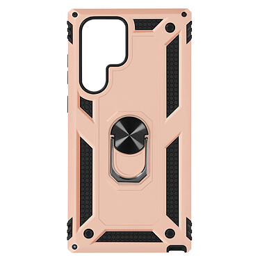 Avizar Coque Galaxy S22 Ultra Antichoc Hybride Bague Support Vidéo - rose champagne