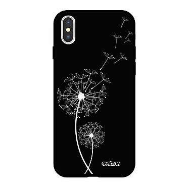 Evetane Coque iPhone X/ Xs Silicone Liquide Douce noir Pissenlit