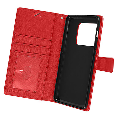 Avizar Housse pour OnePlus 10 Pro 5G Aspect Grainé Clapet Portefeuille Support Vidéo  Rouge