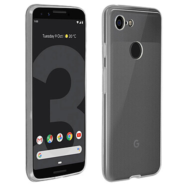 Avizar Coque Arrière + Film Verre Trempé écran Google Pixel 3 - Transparent