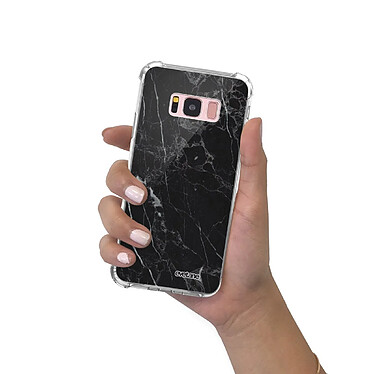 Evetane Coque Samsung Galaxy S8 Plus anti-choc souple angles renforcés transparente Motif Marbre noir pas cher