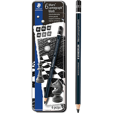 STAEDTLER Etui métal de 6 Crayons Mars Lumograph black