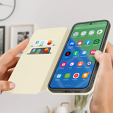 Avis Avizar Étui pour Samsung Galaxy S23 FE Porte-carte Support Vidéo Clapet Magnétique  Or