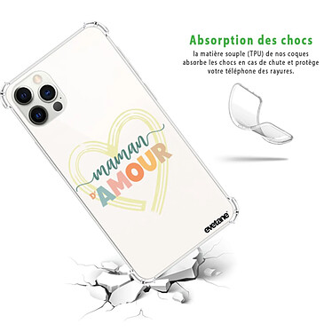 Avis Evetane Coque iPhone 12/12 Pro Silicone antichocs Solides coins renforcés  transparente Motif Maman d'amour