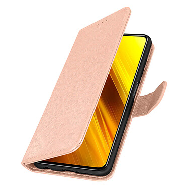 Avizar Étui pour Xiaomi Poco X3 Clapet Portefeuille Support Vidéo  Rose Gold