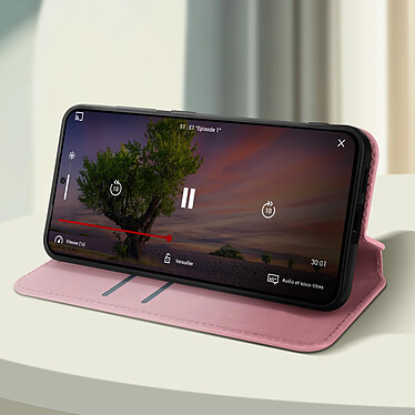 Avis Avizar Étui pour Galaxy S24 Plus Porte-carte Support Vidéo Clapet Magnétique Rose Champagne