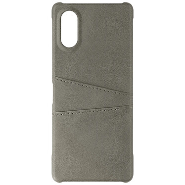 Avizar Coque pour Sony Xperia 5 V Porte-Cartes Rigide revêtement Simili Cuir  Gris