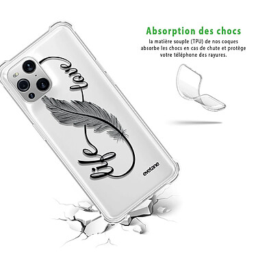 Avis Evetane Coque OPPO Find X3 Pro Silicone antichocs Solides coins renforcés  transparente Motif Love Life