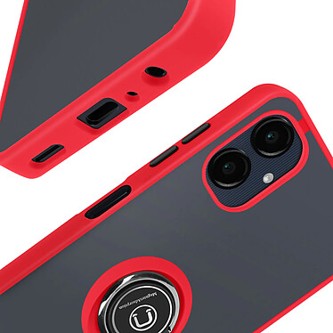 Avizar Coque pour Samsung Galaxy A06 Bague Métallique Support Vidéo Rouge pas cher