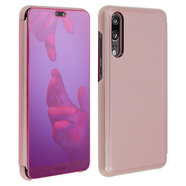 Avizar Housse pour Huawei P20 Étui Miroir Clapet translucide  Rose Gold