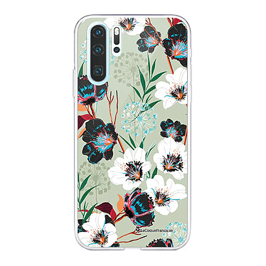 LaCoqueFrançaise Coque Huawei P30 Pro/ P30 Pro New Edition silicone transparente Motif Fleurs vert d'eau ultra resistant