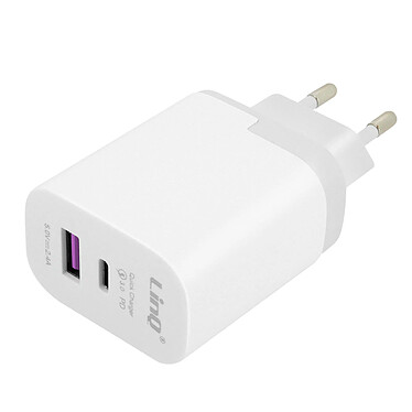 Chargeur Secteur USB et USB-C Quick Charge 3.0 Power Delivery 18W LinQ Blanc