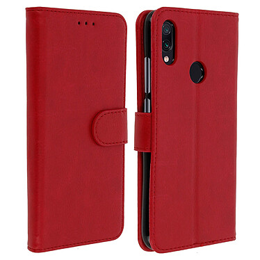 Avizar Housse Xiaomi Redmi Note 7 Étui Portefeuille Support Stand - rouge